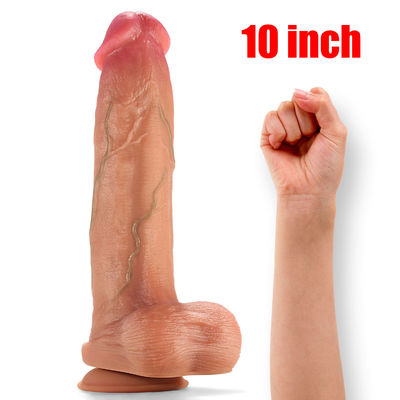 Mua 10 inch Silicone Phallus Lớn Chick Với Cốc hút mạnh mẽ Cho G Spot âm đạo Sextoy online manufacture