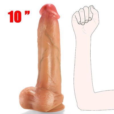 Mua 10 inch dày khổng lồ dài thực tế Dildos làn da thực Phallus mềm hậu môn cho phụ nữ nam online manufacture