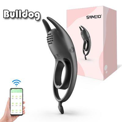 Bulldog Sex Ring Vibrators Pleasure Sleeve Đen C Ring Vibrator Người lớn