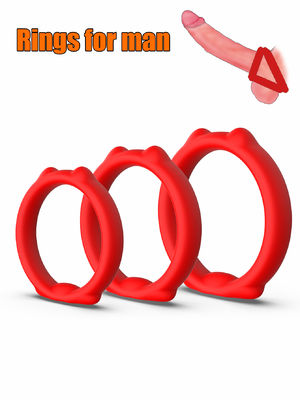 Mềm O hình Platinum silicone CockRing Pleasure Skin an toàn silicone Pleasure tình yêu nhẫn Đỏ