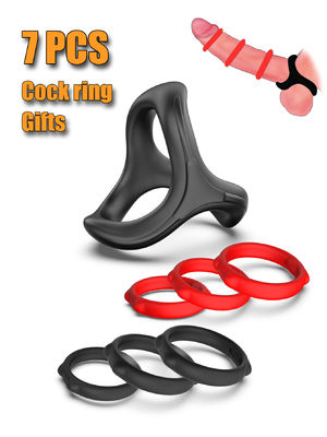 1.18in1.42in1.65in Thick Silicone CockRing Set Red Love Rings đồ chơi dành cho người lớn
