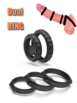 4pcs Sex Dual CockRings Set SexToys Đàn ông Cặp đôi Tay áo của bao cao su đồ chơi người lớn