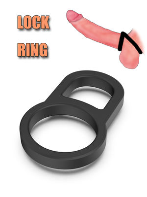 Vòng đực màu đen tái sử dụng Nhẫn khóa silicone Nhẫn tình dục đôi Nhẫn tình yêu Tay áo cao su