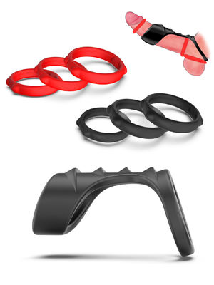Ultra Soft Stretchy Cockring Silicon Sex Rings Set 7 kích cỡ cho cặp vợ chồng Sextoys